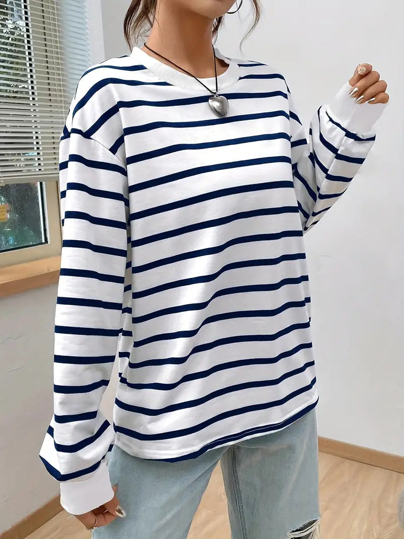 Striped Sweater with Loose Fit