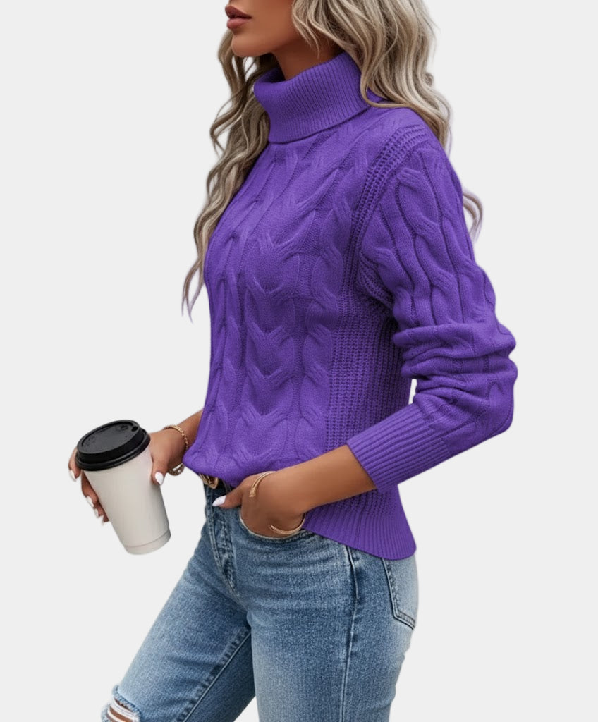 Cable-Knit Turtleneck Sweater - product photo 9