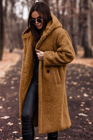 Long Teddy Coat with Hood - product photo 9