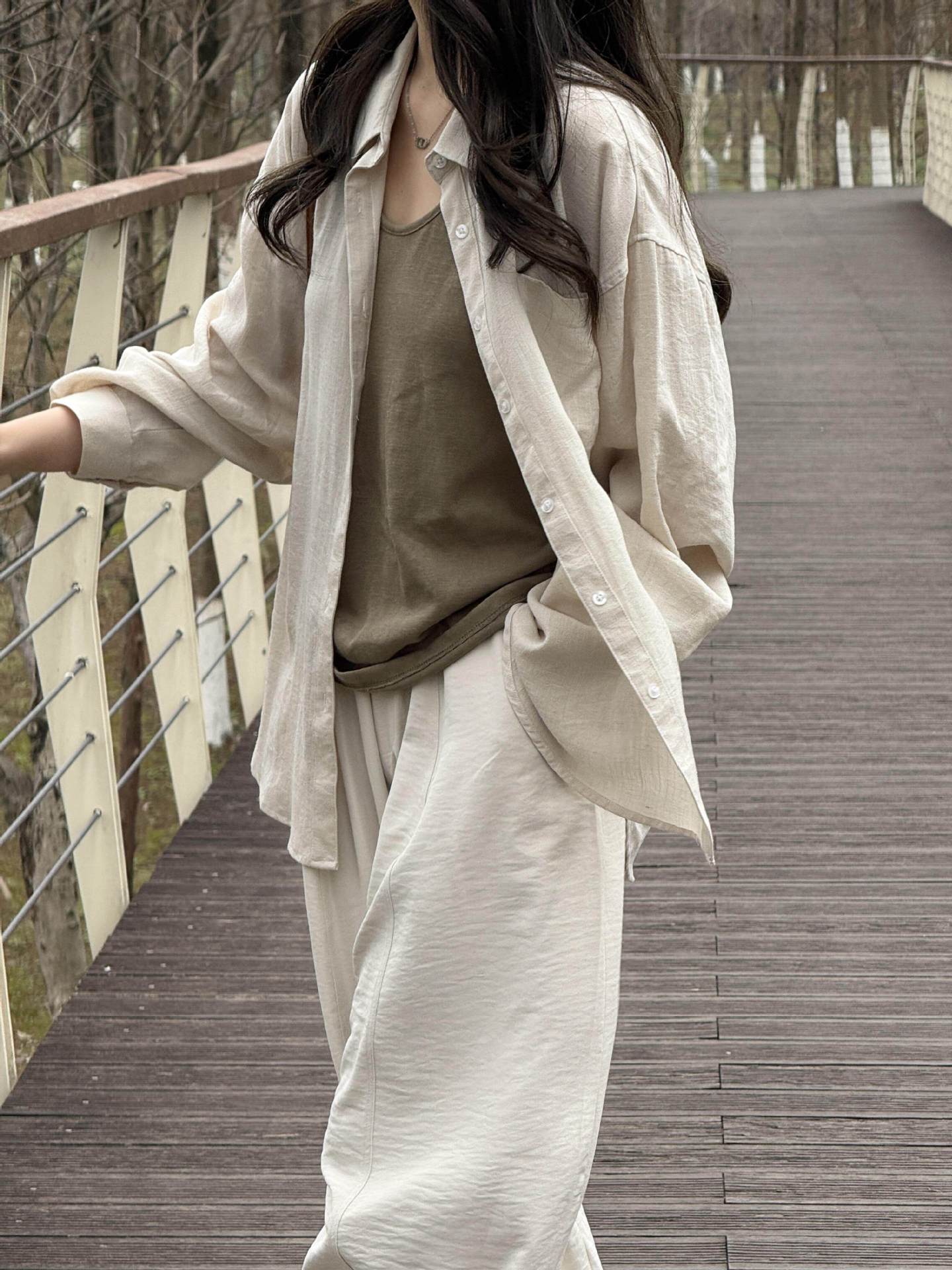 Women Linen Long Sleeve Shirt