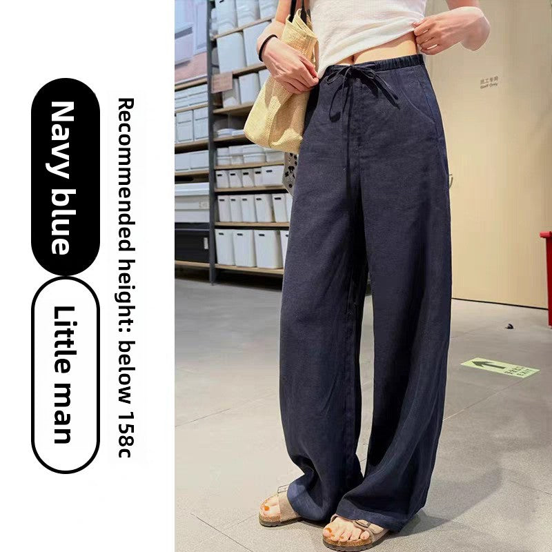 Womens High Waisted Wide Leg Linen Pants