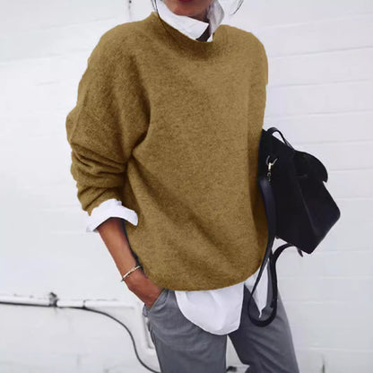 Oversized Round-Neck Pullover in Soft Knit