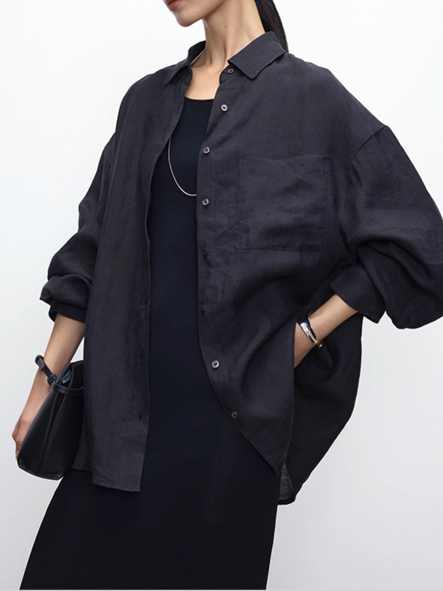Women's Linen Shirt Long Sleeve Relaxed Fit
