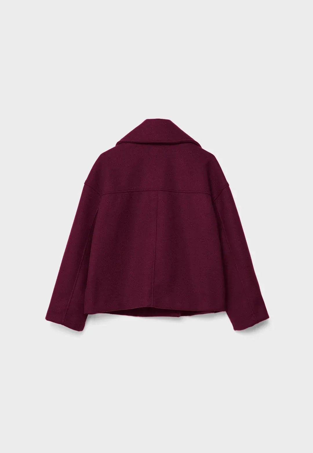 Cropped Dubbelrijige Jas in Wolmix-Look