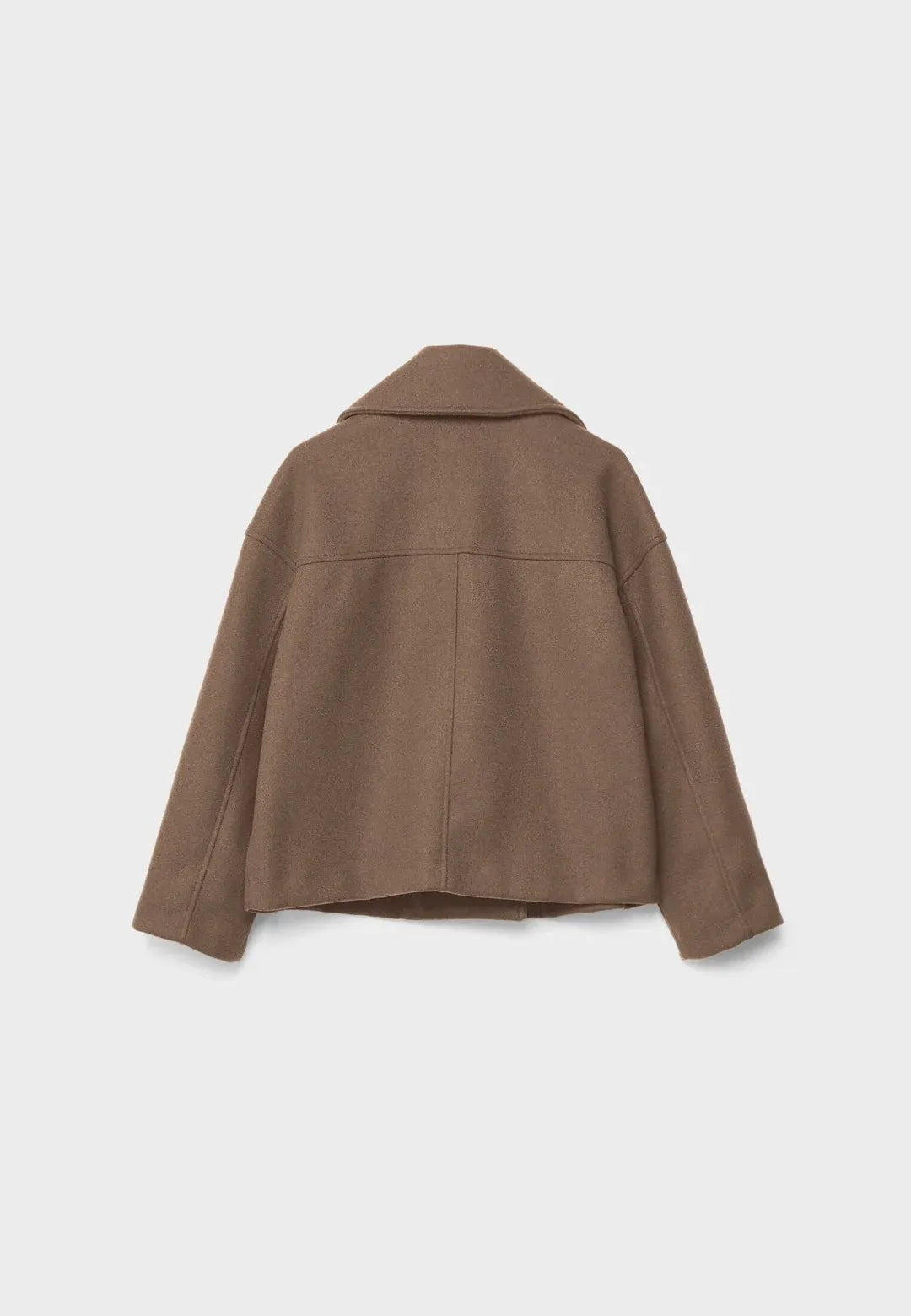 Cropped Dubbelrijige Jas in Wolmix-Look