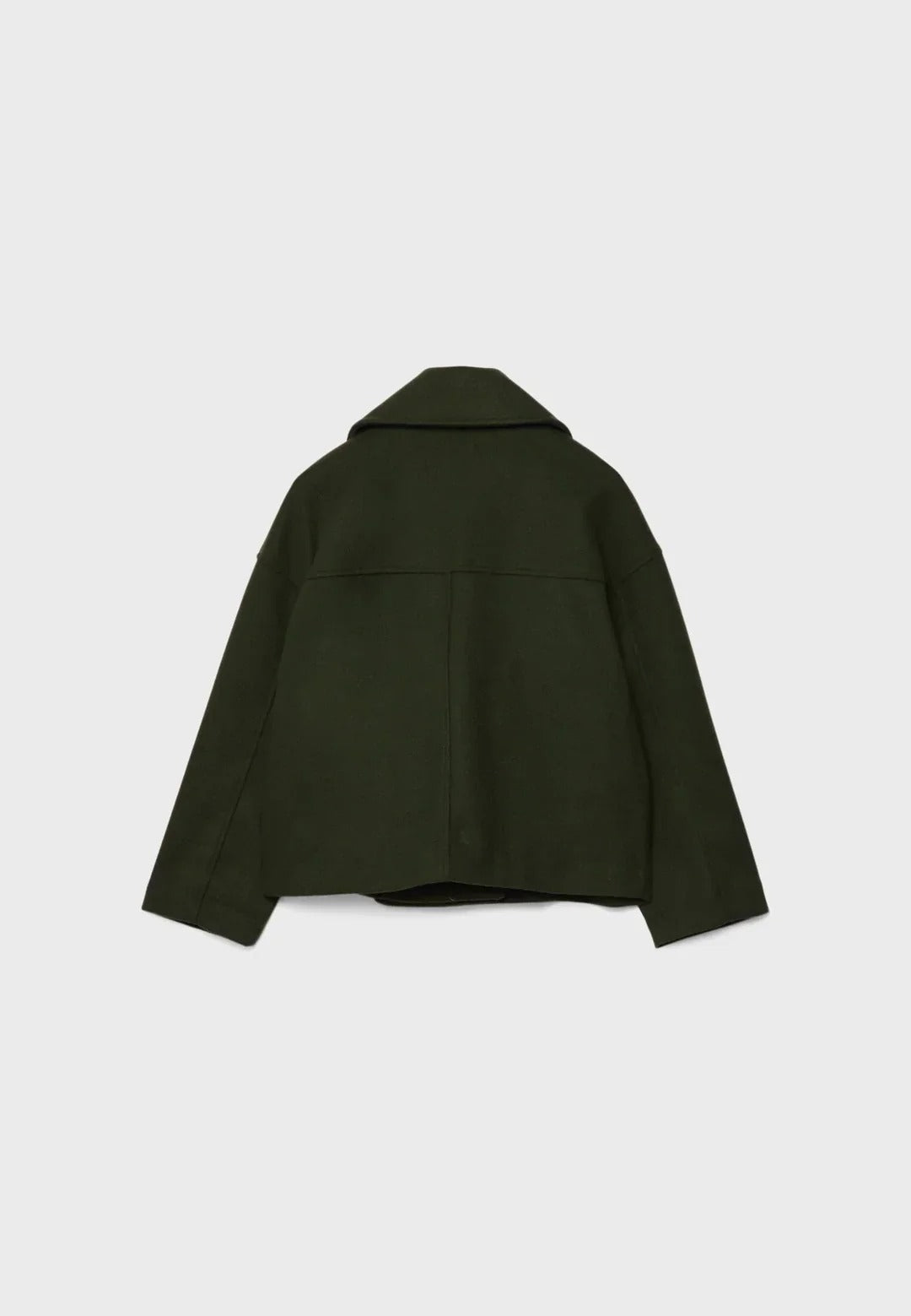 Cropped Dubbelrijige Jas in Wolmix-Look