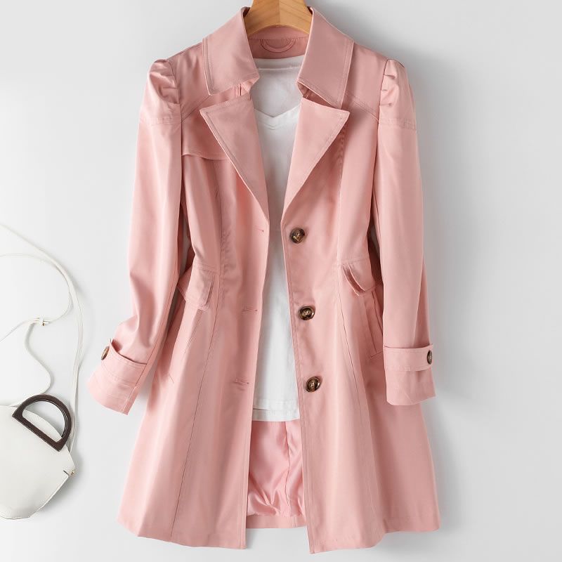 Slim-Fit Trenchcoat met Reverskraag