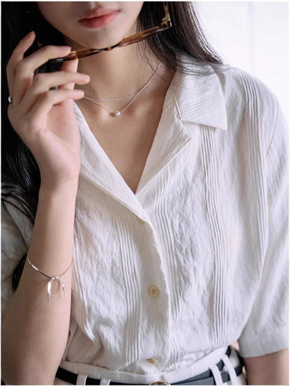 Loose Short Sleeve Cuban Collar Shirt