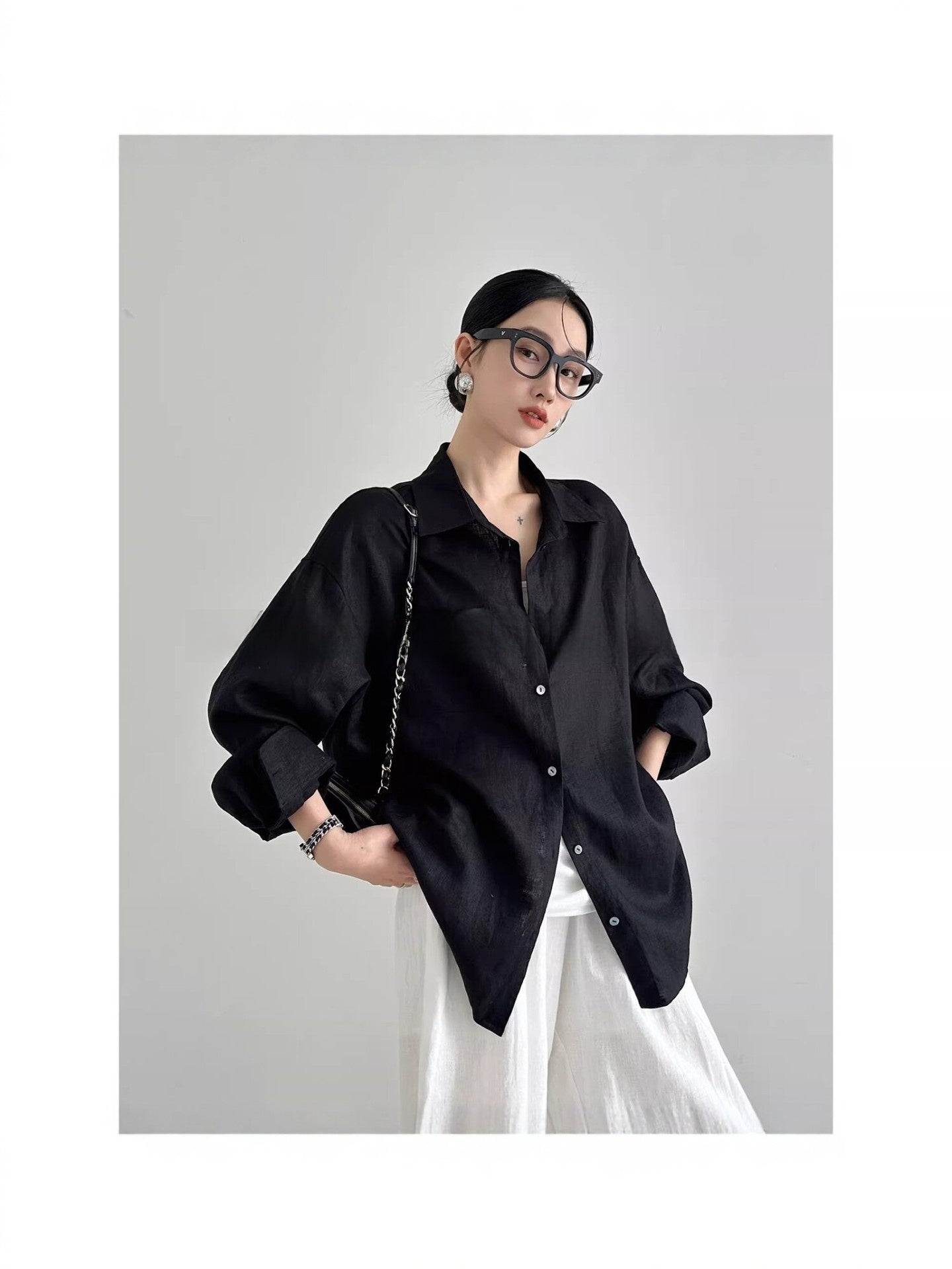 Women's Loose Fit Linen Shirt