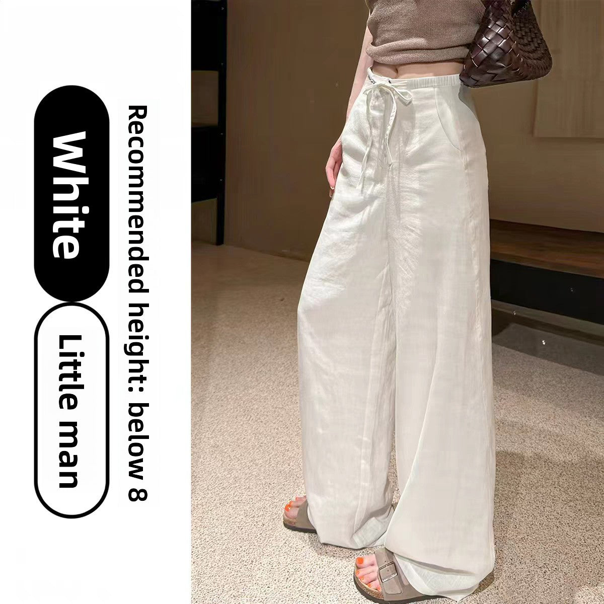 Womens High Waisted Wide Leg Linen Pants