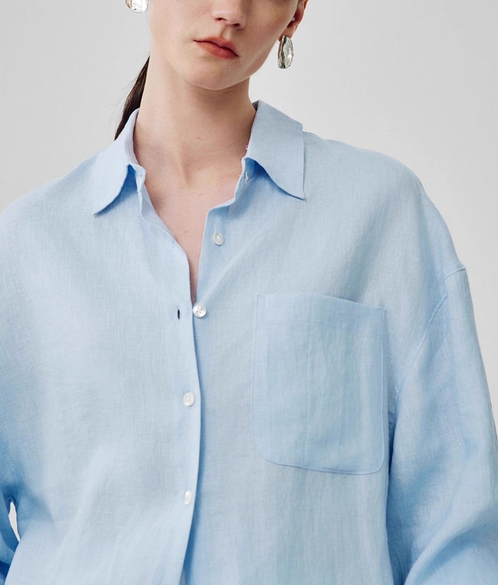 Women's Linen Shirt Long Sleeve Relaxed Fit