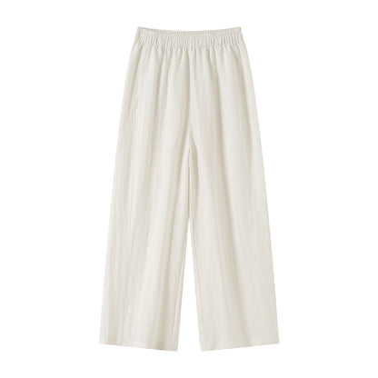 Womens Tencel Linen Wide Leg Casual Pants