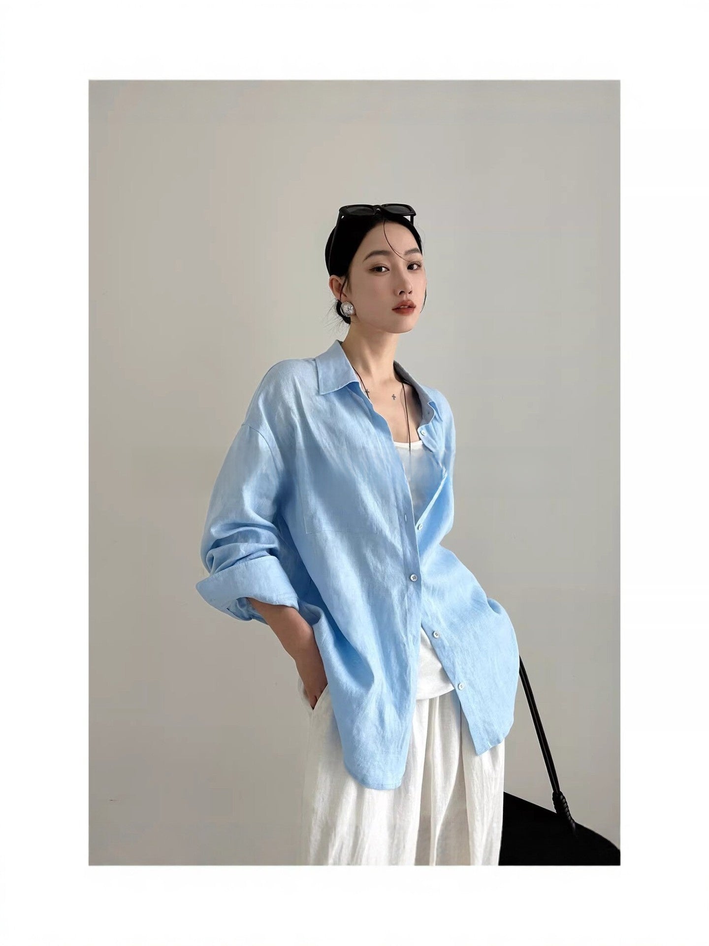 Women's Loose Fit Linen Shirt