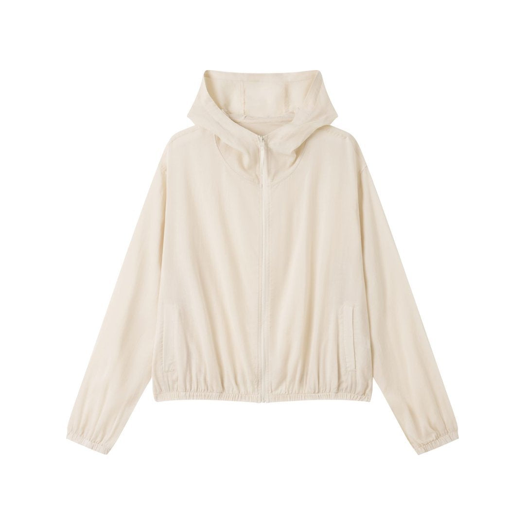 Lyocell Linen Hooded Zip-Up Shirt