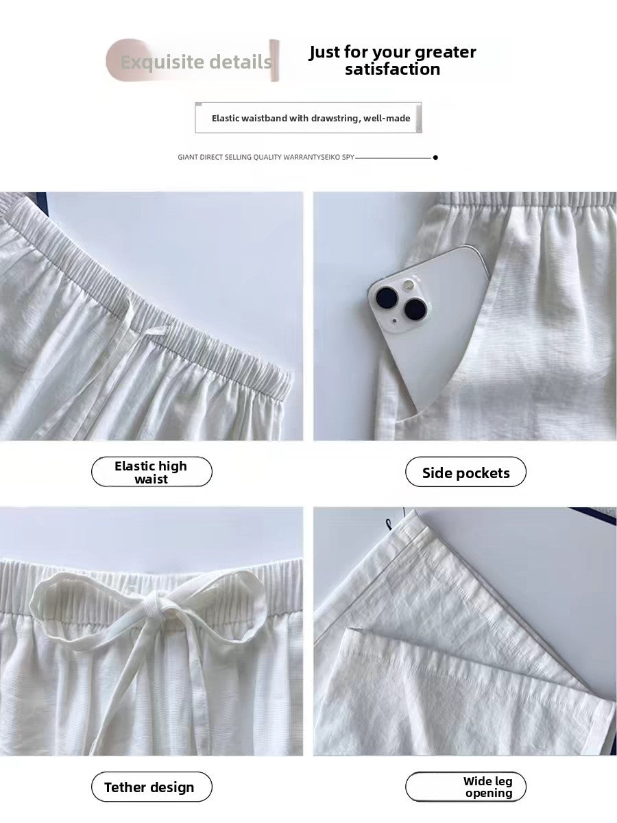 Womens High Waisted Wide Leg Linen Pants