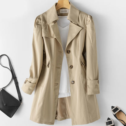 Slim-Fit Trenchcoat met Reverskraag