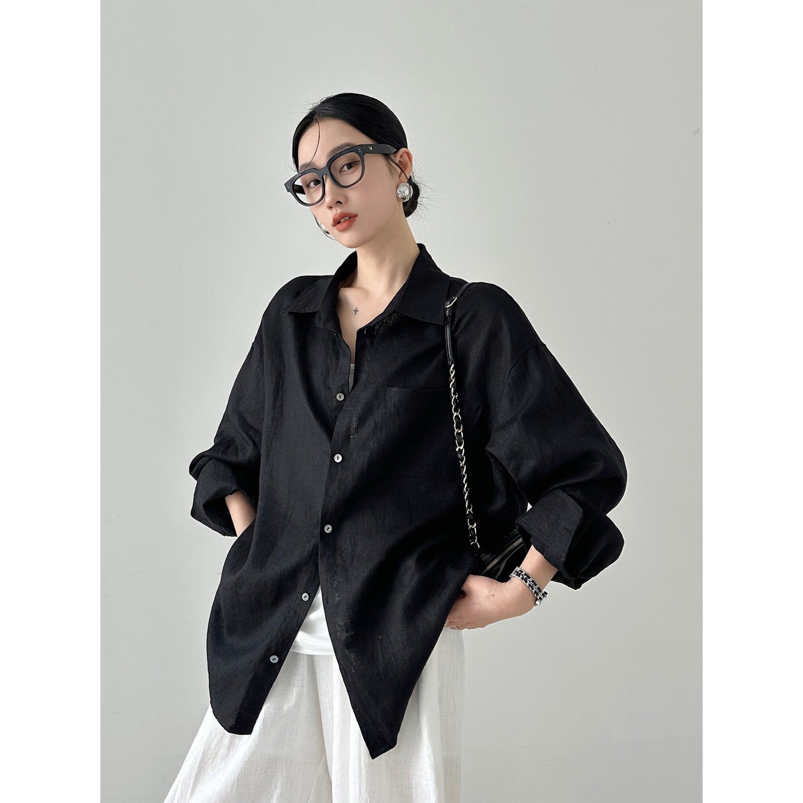 Women's Loose Fit Linen Shirt