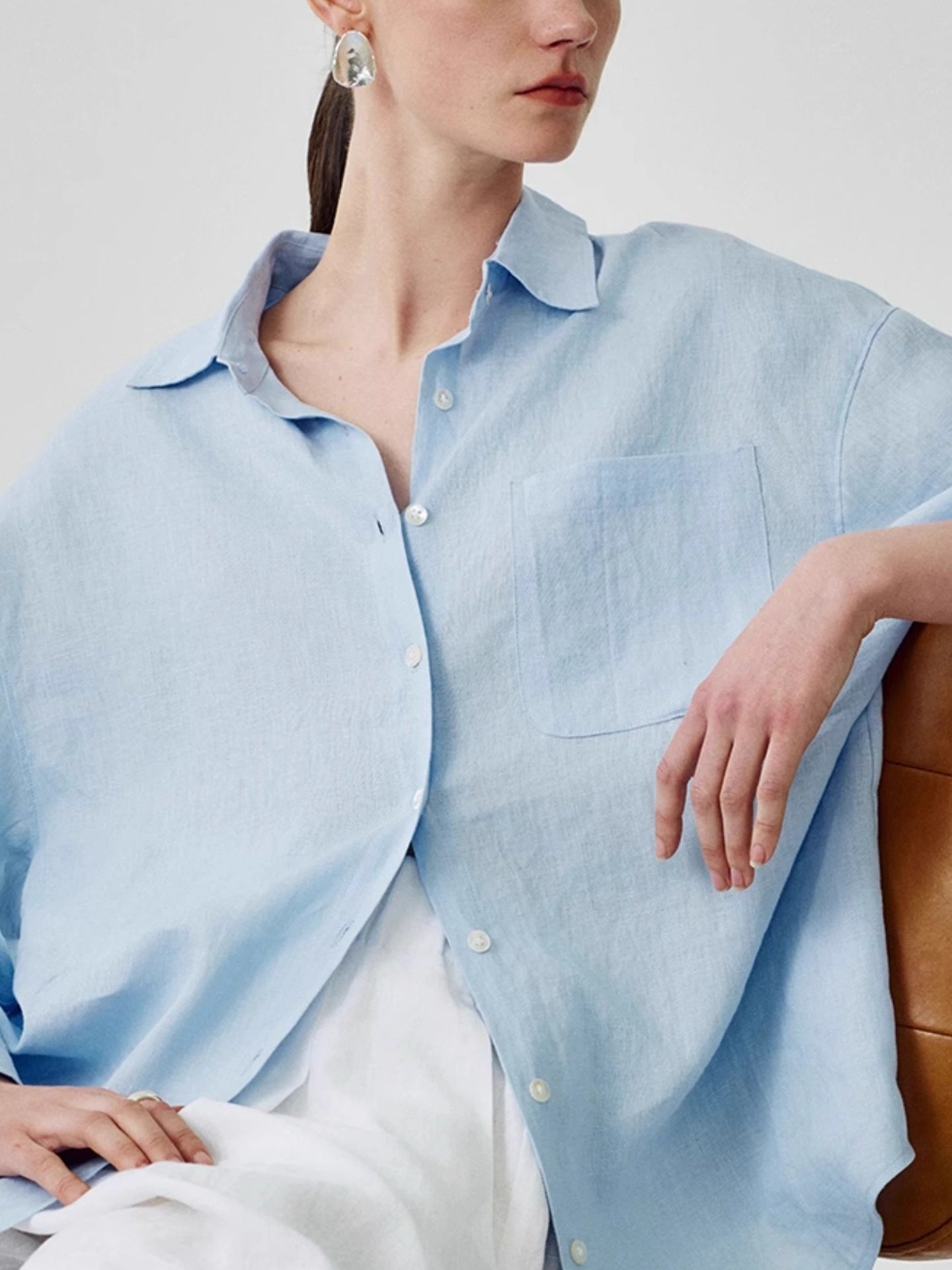 Women's Linen Shirt Long Sleeve Relaxed Fit