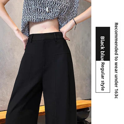 Womens High Waisted Linen Wide Leg Trousers
