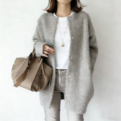 Lange Ronde Hals Vest in Zachte Tricot