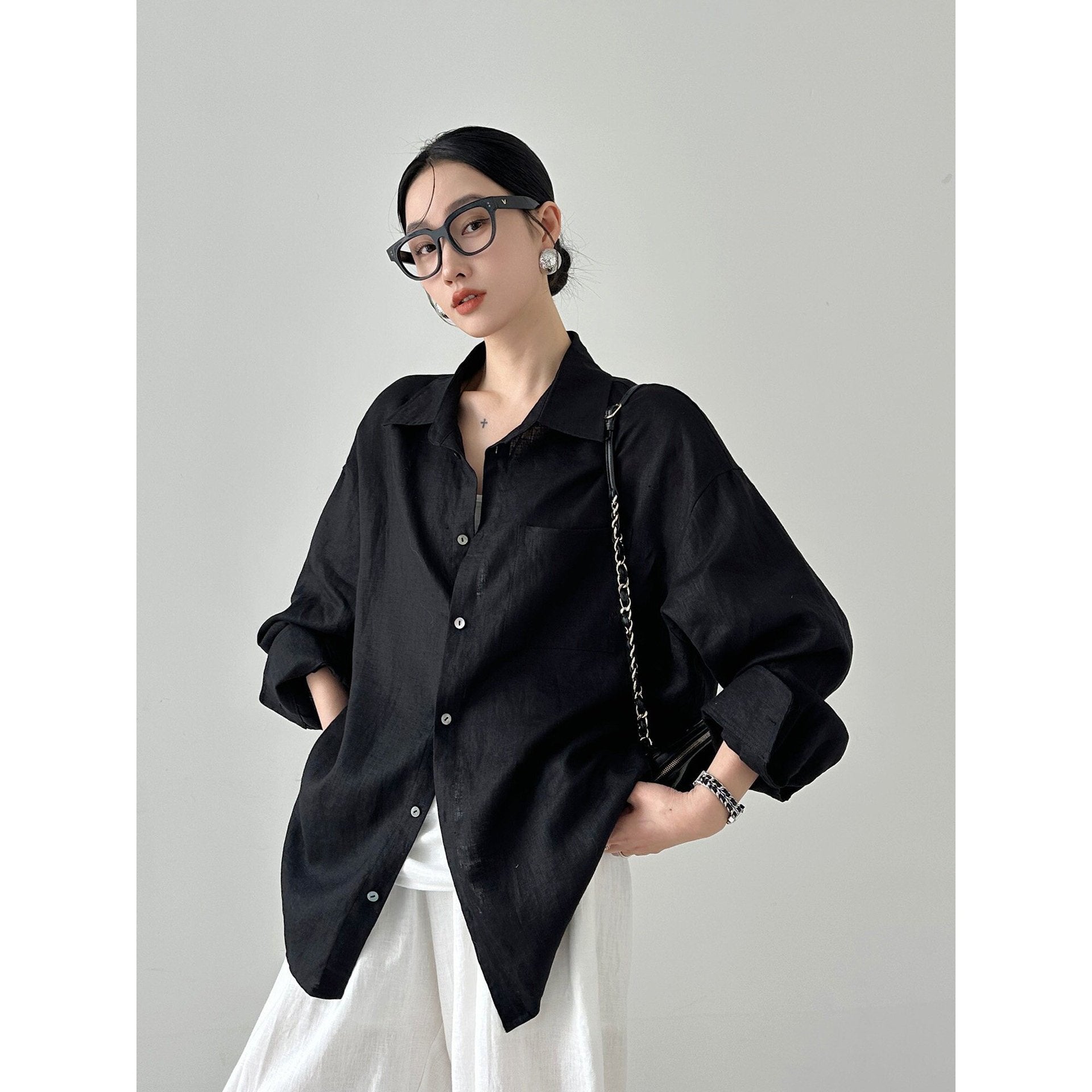 Women's Loose Fit Linen Shirt