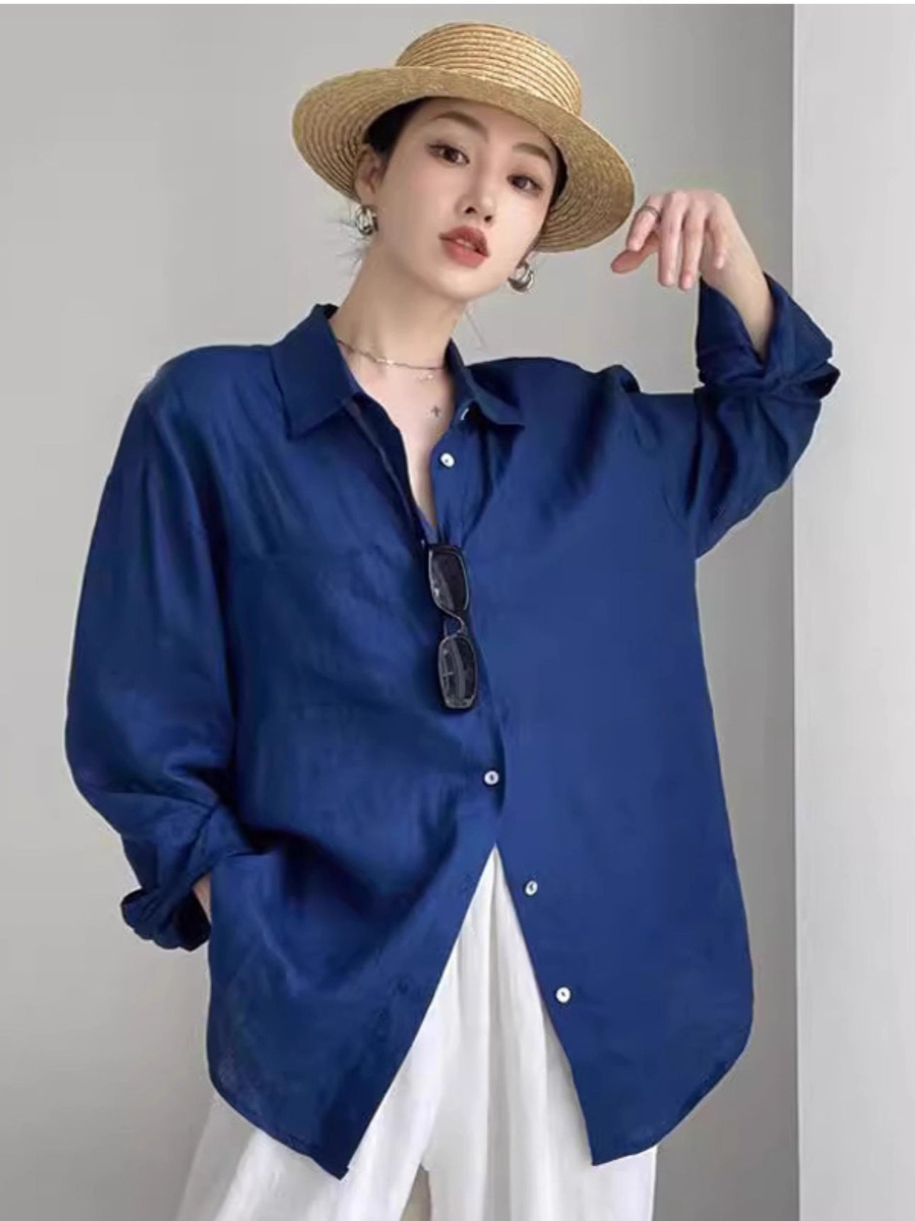 Women's Linen Cotton Shirt Jacket