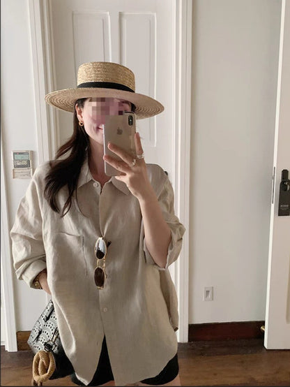 Women's Linen Cotton Shirt Jacket
