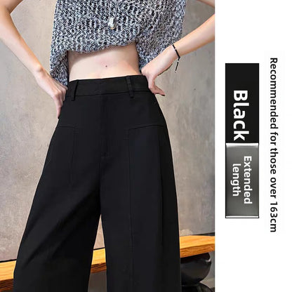 Womens High Waisted Linen Wide Leg Trousers