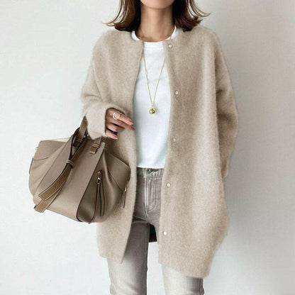 Lange Ronde Hals Vest in Zachte Tricot