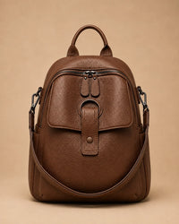 Brown leather backpack
