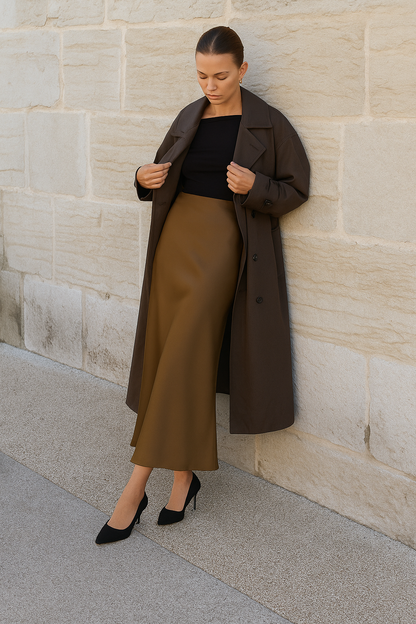 Dames maxi rok met hoge taille