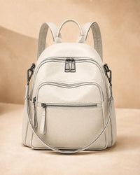 Off-white leather backpack