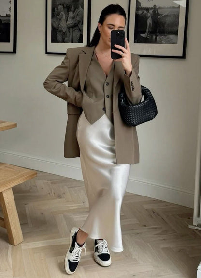 Dames maxi rok met hoge taille