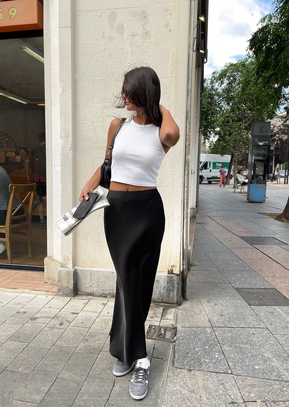 Dames maxi rok met hoge taille