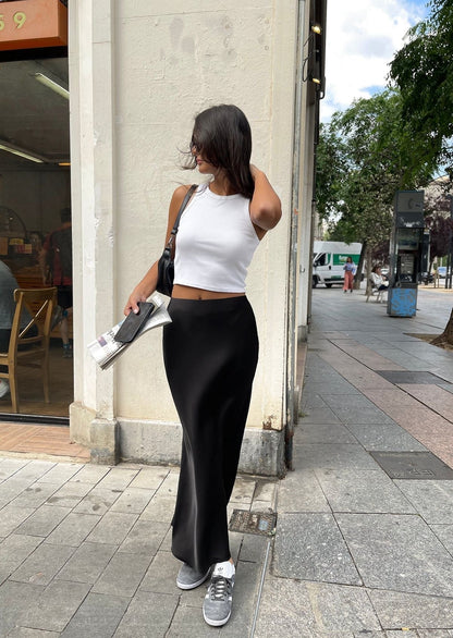 Dames maxi rok met hoge taille