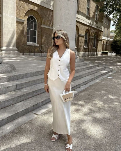 Dames maxi rok met hoge taille