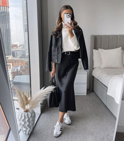 Dames maxi rok met hoge taille