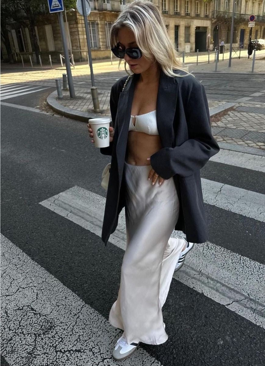 Dames maxi rok met hoge taille