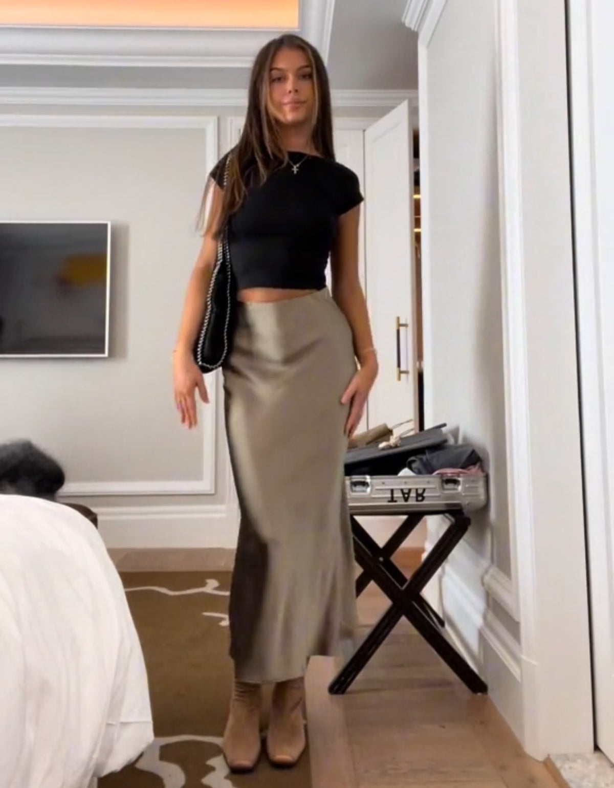 Dames maxi rok met hoge taille