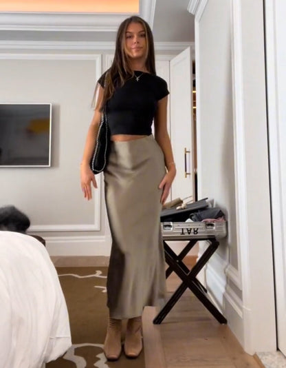 Dames maxi rok met hoge taille