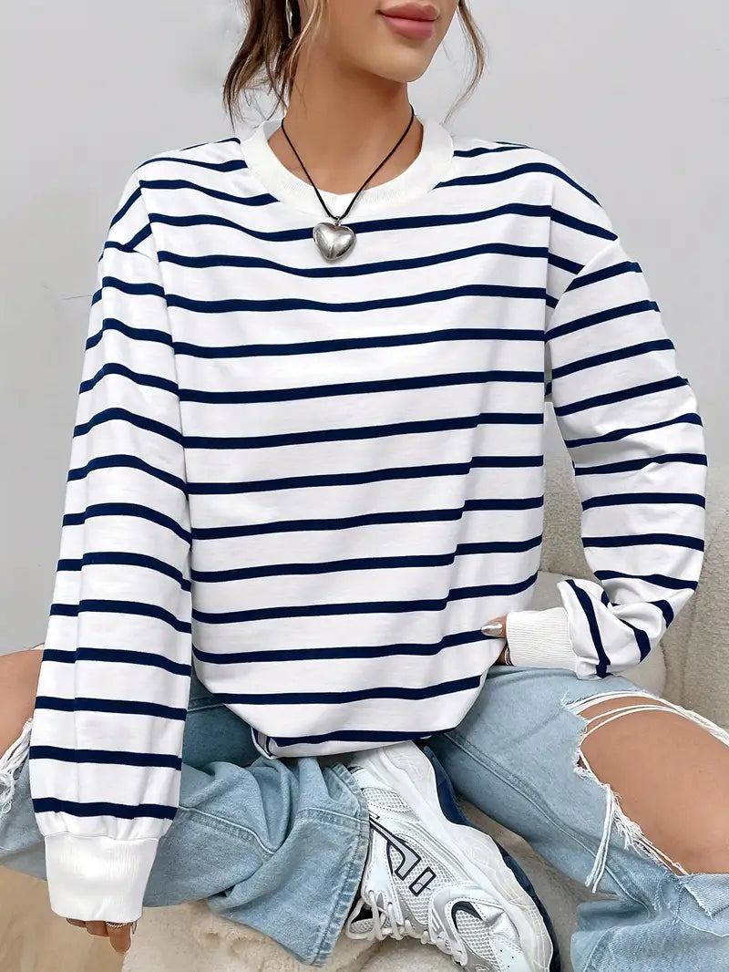 Striped Sweater with Loose Fit