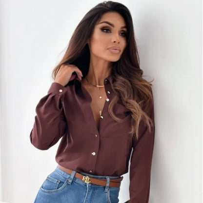 V-Neck Blouse with Loose Fit