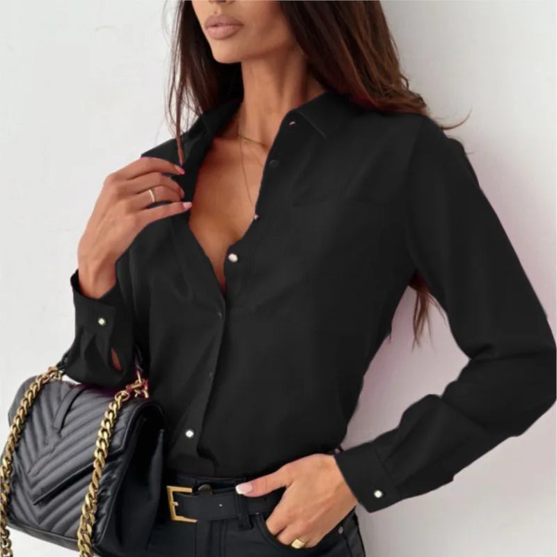 V-Neck Blouse with Loose Fit