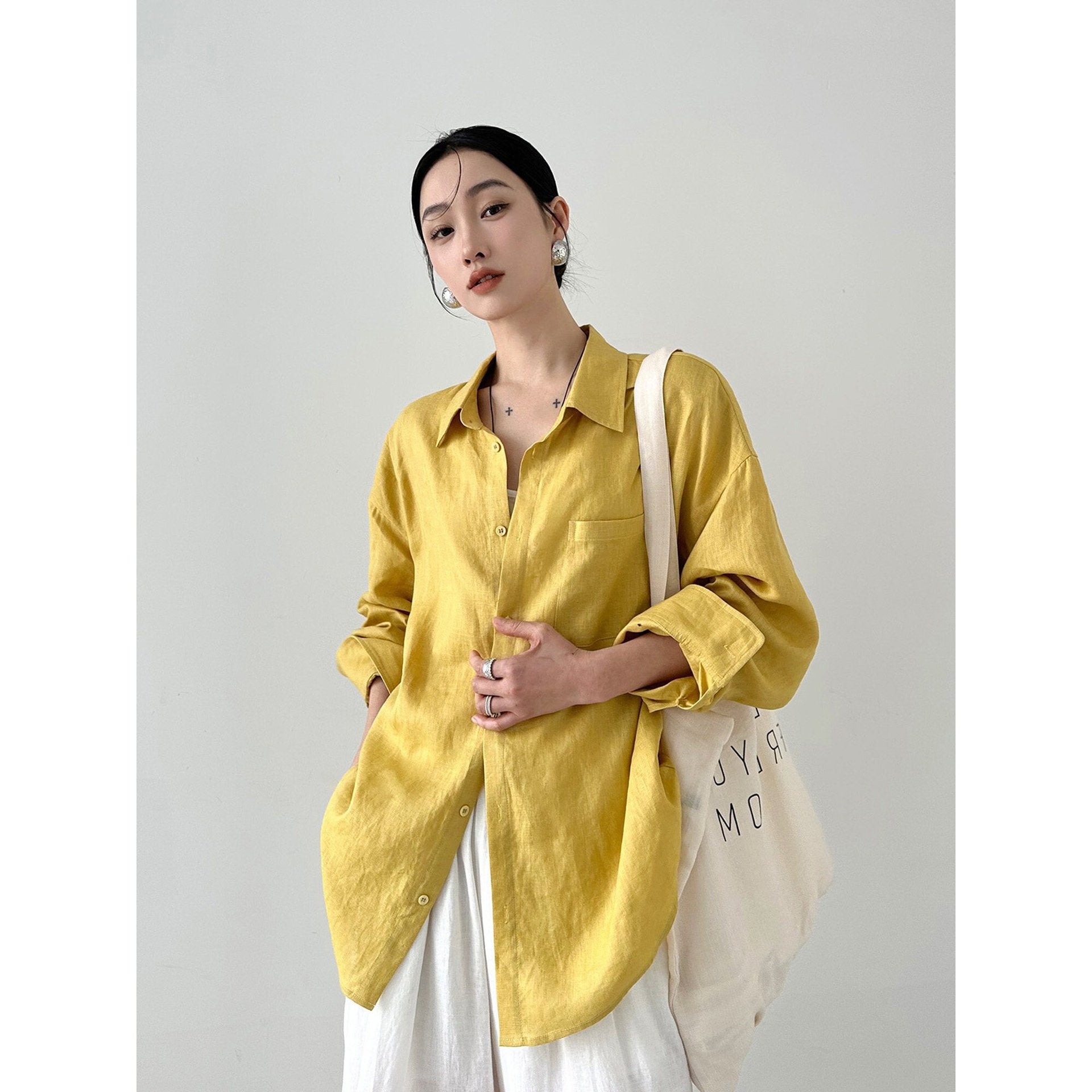 Women's Loose Fit Linen Shirt