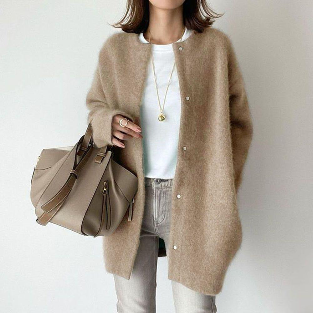 Lange Ronde Hals Vest in Zachte Tricot