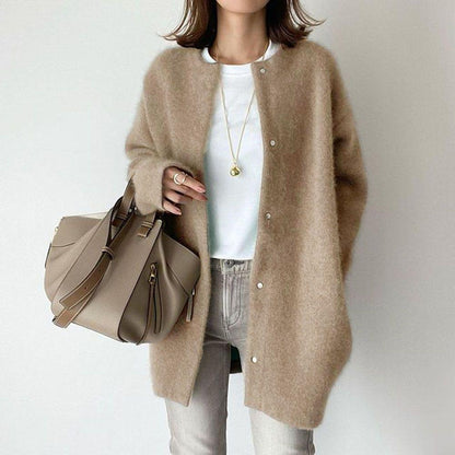 Lange Ronde Hals Vest in Zachte Tricot