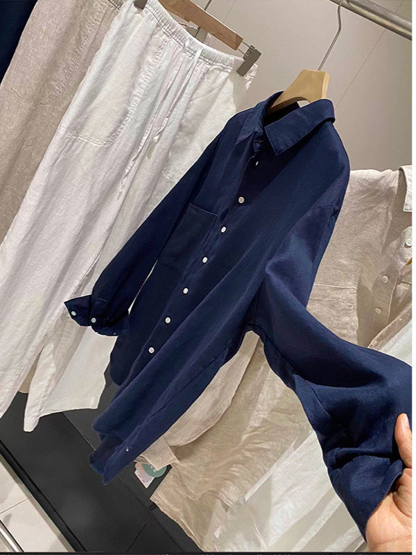 Retro Old Money Style Linen Shirt Jacket For Women