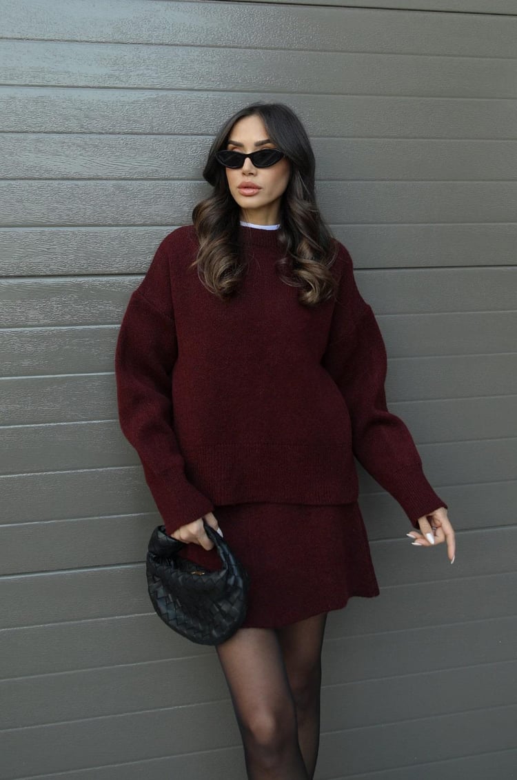 Dames tweedelige set met trui en rok