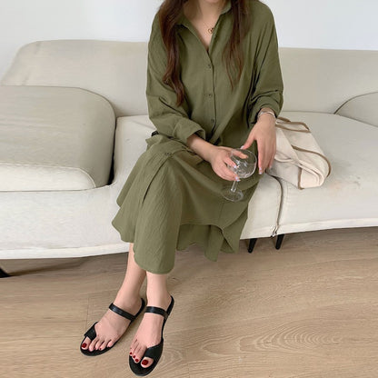 Cotton Linen Shirt Dress