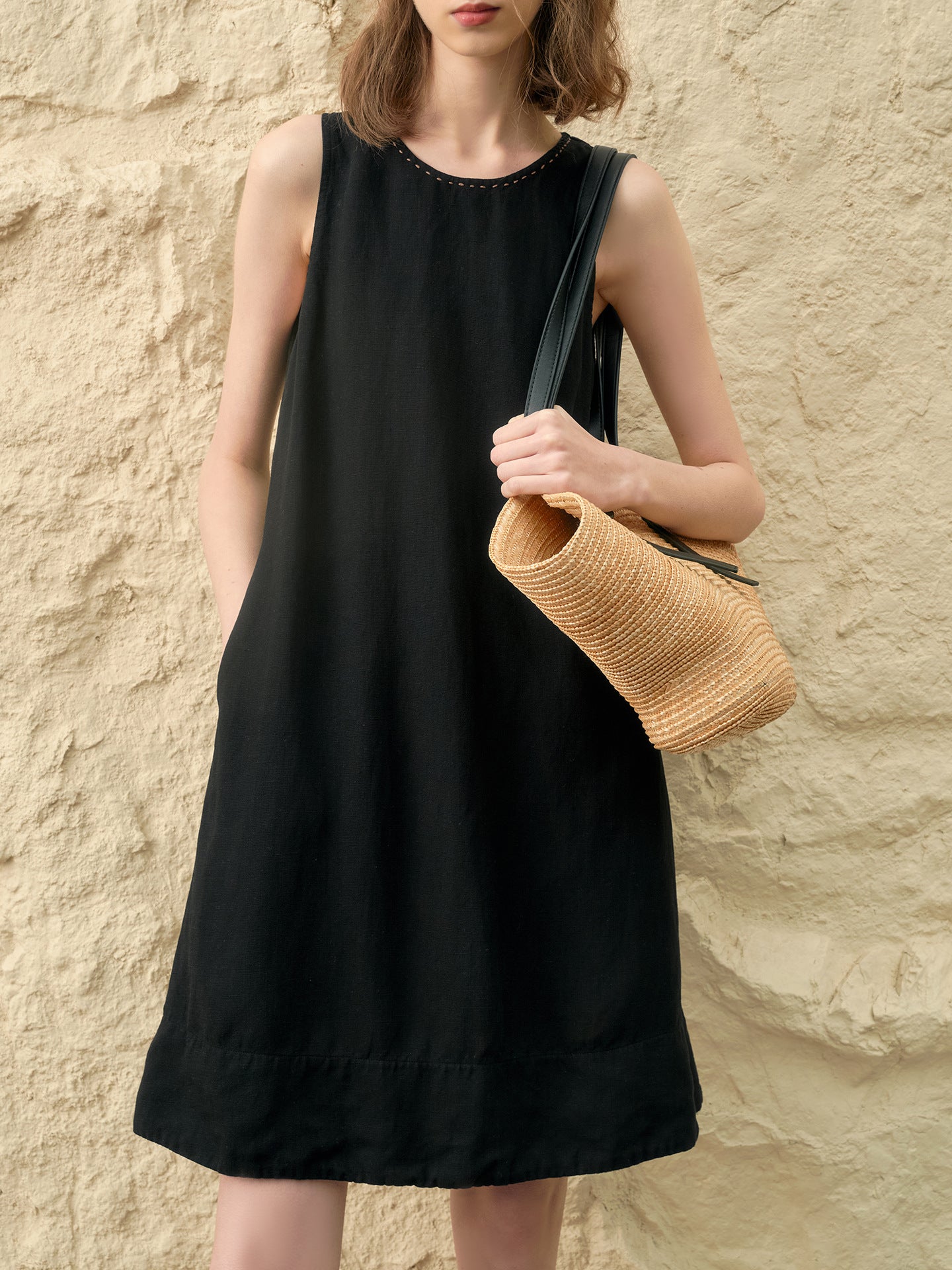 Solid A- Line Dress